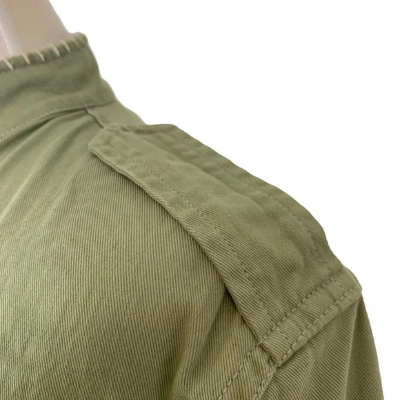 Zara Tassel Pom Crochet Fringe Boho Utility Jacket Green Size XS - Picture 12 of 15